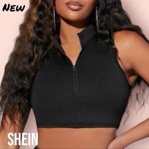 Preowned Shein SXY Crop Top Zip Up tank top